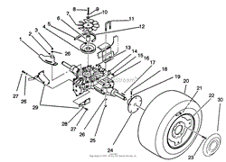 REAR WHEEL AND TRANSMISSION ASSEMBLY