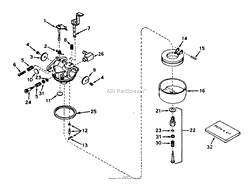 CARBURETOR NO. 631916 (5 H.P. SNOWTHROWER MODEL NO. 31625)