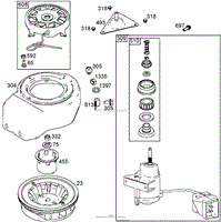 FLYWHEEL, BLOWER HOUSING, AND STARTER ASSEMBLIES BRIGGS AND STRATTON