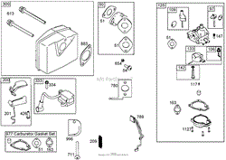 INTAKE MANIFOLD, CARBURETOR, AND MUFFLER ASSEMBLIES BRIGGS AND STRATTON 084332-0130-E1