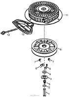 RECOIL STARTER ASSEMBLY TECUMSEH LH318SA-156564H