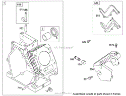 CYLINDER ASSEMBLY BRIGGS AND STRATTON 15D104-0112-E1