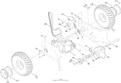 TRANSMISSION, DRIVE AND TIRE ASSEMBLY