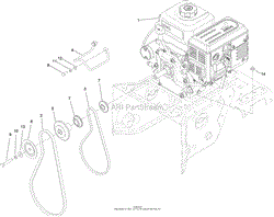 ENGINE PULLEY AND BELT ASSEMBLY