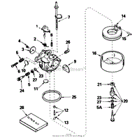 CARBURETOR NO. 632371 (7 H.P. SNOWTHROWER MODEL NO. 38050)