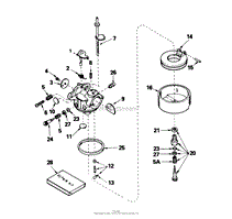 CARBURETOR NO. 632379 (5 H.P. SNOWTHROWER MODEL NO. 38040)