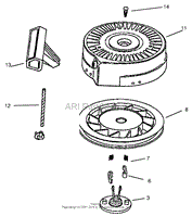 RECOIL STARTER ASSEMBLY NO. 590743 TECUMSEH HSK635 1723C