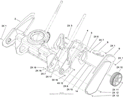 MAIN FRAME AND WHEEL ASSEMBLY