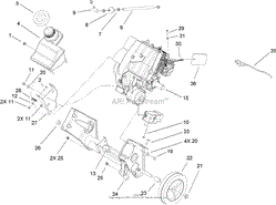 ENGINE, GAS TANK AND FRAME ASSEMBLY