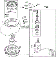 FLYWHEEL, BLOWER HOUSING, AND STARTER ASSEMBLIES BRIGGS AND STRATTON 084133-0196-E1