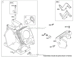 CYLINDER ASSEMBLY BRIGGS AND STRATTON 15D102-0111-E1