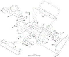 MAIN FRAME, CHUTE AND WHEEL ASSEMBLY