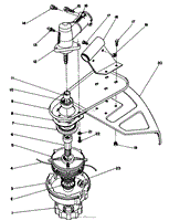 TRIMMER HEAD &amp; GEAR BOX ASSEMBLY