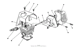 CYLINDER &amp; MUFFLER ASSEMBLY