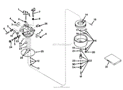 CARBURETOR MODEL NO. 631115 PARTS LIST