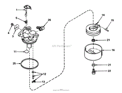 CARBURETOR NO. 631784A (MOWER MODEL NO. 21738)(ENGINE NO. TNT 100-10056A)