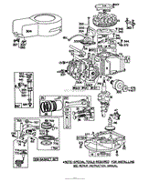 ENGINE BRIGGS &amp; STRATTON MODEL 93508-0193-01, ENGINE BRIGGS &amp; STRATTON MODEL 92908-2052-01