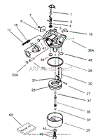 CARBURETOR ASSEMBLY NO. 640303 TECUMSEH MODEL NO. LEV120-362003A