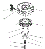 RECOIL STARTER ASSEMBLY NO. 590702 (OPTIONAL) TECUMSEH MODEL NO. LEV120-362003A