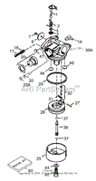 CARBURETOR NO. 640303 TECUMSEH-LEV120-361541B