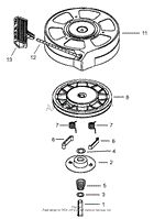 RECOIL STARTER NO. 590702 (OPTIONAL) TECUMSEH-LEV120-361541B