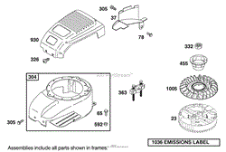 BLOWER HOUSING AND FLYWHEEL ASSEMBLY