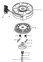 RECOIL STARTER ASSEMBLY NO. 590702 (OPTIONAL) TECUMSEH MODEL LEV120361560B