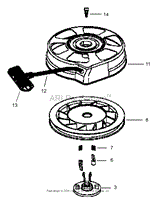 RECOIL STARTER ASSEMBLY NO. 590739 TECUMSEH MODEL LEV120-361560B