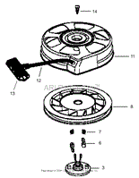 RECOIL STARTER NO. 590739 TECUMSEH-LEV120-361541B