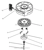 RECOIL STARTER ASSEMBLY NO. 590702 (OPTIONAL) TECUMSEH MODEL LV195EA-362005B