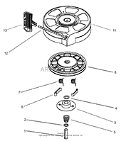 RECOIL STARTER ASSEMBLY NO. 590702 (OPTIONAL) TECUMSEH MODEL NO. LEV120-362004A