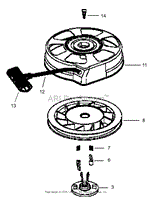 RECOIL STARTER ASSEMBLY NO. 590739 TECUMSEH MODE LEV120-361561B