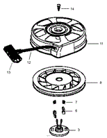 RECOIL STARTER NO. 590739 TECUMSEH-LEV120-361541B