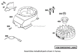 FLYWHEEL AND BLOWER HOUSING ASSEMBLY BRIGGS AND STRATTON MODEL 12F802-1770-B1