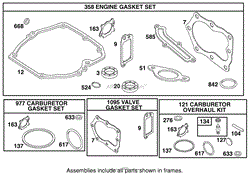 GASKET ASSEMBLY BRIGGS AND STRATTON MODEL 12F802-1770-B1