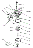 CARBURETOR ASSEMBLY NO. 640303 TECUMSEH LV195EA-362003B