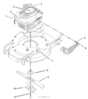 ENGINE AND BLADE ASSEMBLY