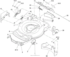 DECK, SIDE CHUTE AND REAR DOOR ASSEMBLY