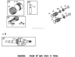 CRANKSHAFT ASSEMBLY BRIGGS AND STRATTON 125K05-0186-E1