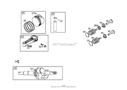 CRANKSHAFT ASSEMBLY BRIGGS AND STRATTON 125K02-0187-E1