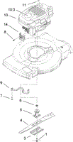 ENGINE AND BLADE ASSEMBLY