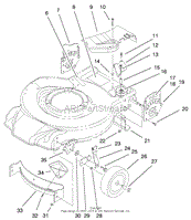 HOUSING, HANDLE BRACKETS, &amp; WHEEL ASSEMBLY