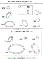 CARBURETOR OVERHAUL KIT BRIGGS AND STRATTON 126T02-0139-B1