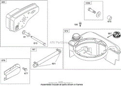 MUFFLER AND FUEL TANK ASSEMBLY BRIGGS AND STRATTON 126T02-0139-B1