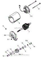 ELECTRIC STARTER ASSEMBLY NO. 35707 TECUMSEH LV195XA-362086E