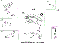 MUFFLER AND FUEL TANK ASSEMBLY BRIGGS AND STRATTON 126T02-0236-B1