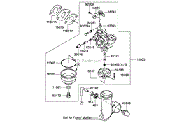 CARBURETOR ASSEMBLY KAWASAKI FJ180V-AS34