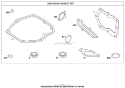 ENGINE GASKET SET BRIGGS AND STRATTON 126T05-0933-B1