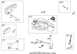 MUFFLER AND FUEL TANK ASSEMBLY BRIGGS AND STRATTON 126T05-0933-B1