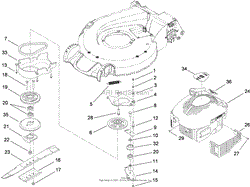 ENGINE AND BLADE ASSEMBLY